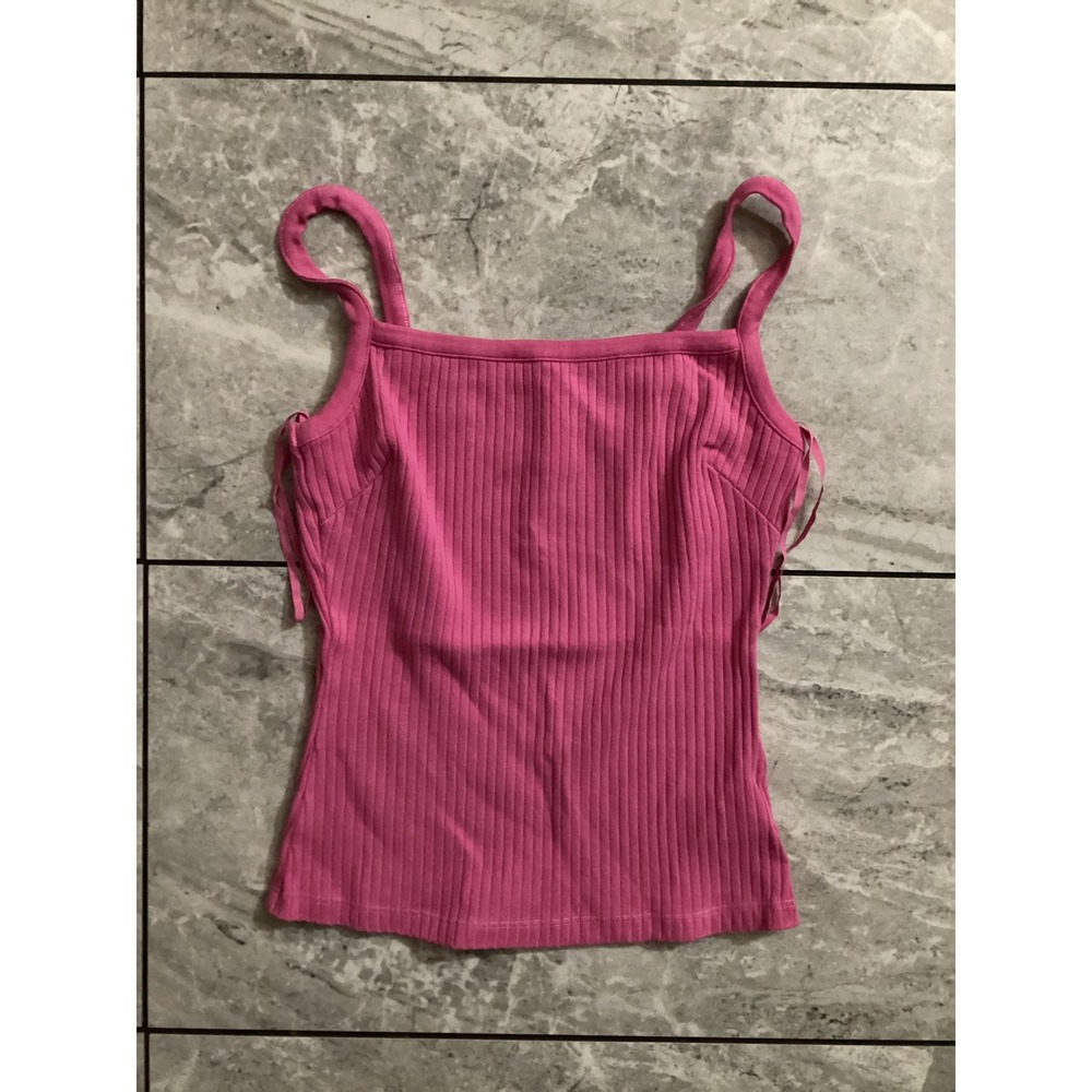 Citizens of Humanity Harper Tank Pink Ribbed Square Neck Camisole Top Small
